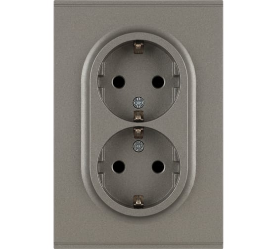 Розетка ЭРА Arktik 16-2105-07 двойная с заземлением 2X2P+E Schuko со шторками 16А-250В титан Б0070460