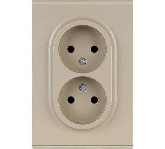Розетка ЭРА Arktik 16-2107-04 без заземления двойная 2X2P 16А-250В шампань Б0071684