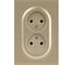 Розетка ЭРА Arktik 16-2107-04 без заземления двойная 2X2P 16А-250В шампань Б0071684 2