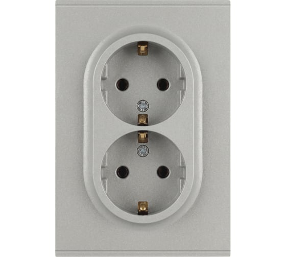 Розетка ЭРА Arktik 16-2104-03 двойная с заземлением 2X2P+E Schuko 16А-250В алюминий Б0070446
