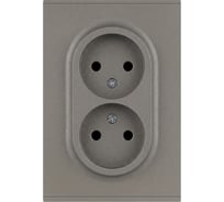 Розетка ЭРА Arktik 16-2107-07 без заземления двойная 2X2P 16А-250В титан Б0071687