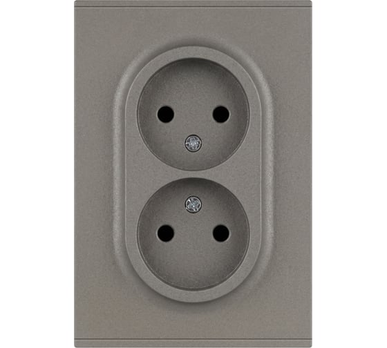 Розетка ЭРА Arktik 16-2107-07 без заземления двойная 2X2P 16А-250В титан Б0071687