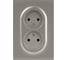 Розетка ЭРА Arktik 16-2107-07 без заземления двойная 2X2P 16А-250В титан Б0071687 2
