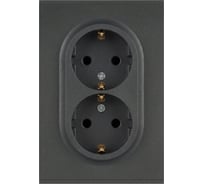 Розетка ЭРА Arktik 16-2104-06 двойная с заземлением 2X2P+E Schuko 16А-250В графит Б0070449