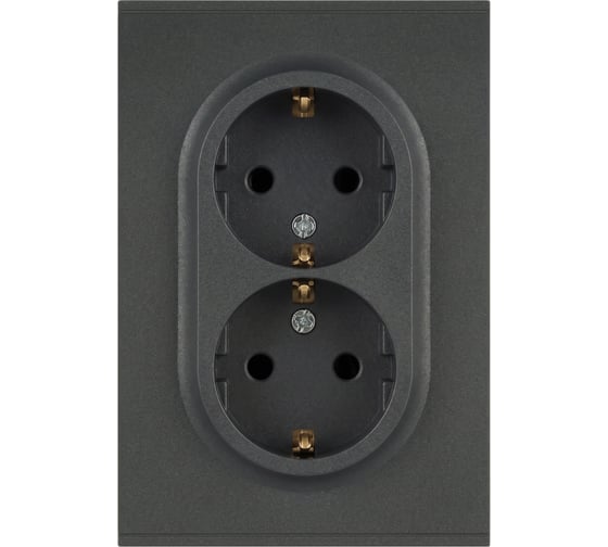 Розетка ЭРА Arktik 16-2104-06 двойная с заземлением 2X2P+E Schuko 16А-250В графит Б0070449