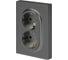 Розетка ЭРА Arktik 16-2104-06 двойная с заземлением 2X2P+E Schuko 16А-250В графит Б0070449 3