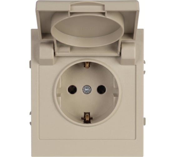 Розетка ЭРА Arktik 16-2103-04 с заземлением 2P+E Schuko со шторками с крышкой 16А-250В шампань Б0070437