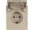 Розетка ЭРА Arktik 16-2103-04 с заземлением 2P+E Schuko со шторками с крышкой 16А-250В шампань Б0070437 1