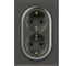 Розетка ЭРА Arktik 16-2105-06 двойная с заземлением 2X2P+E Schuko со шторками 16А-250В графит Б0070459 2