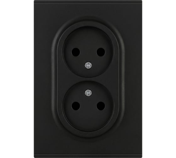 Розетка ЭРА Arktik 16-2107-05 без заземления двойная 2X2P 16А-250В антрацит Б0071685