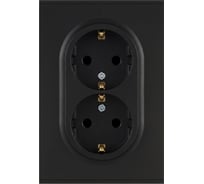 Розетка ЭРА Arktik 16-2105-05 двойная с заземлением 2X2P+E Schuko со шторками 16А-250В антрацит Б0070458