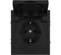 Розетка ЭРА Arktik 16-2103-05 с заземлением 2P+E Schuko со шторками с крышкой 16А-250В антрацит Б0070438