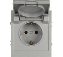 Розетка ЭРА Arktik 16-2103-03 с заземлением 2P+E Schuko со шторками с крышкой 16А-250В алюминий Б0070436