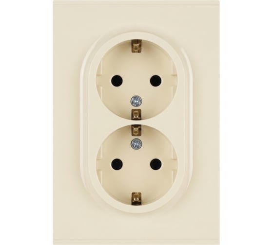 Розетка ЭРА Arktik 16-2105-02 двойная с заземлением 2X2P+E Schuko со шторками 16А-250В слоновая кость Б0070455