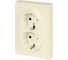 Розетка ЭРА Arktik 16-2105-02 двойная с заземлением 2X2P+E Schuko со шторками 16А-250В слоновая кость Б0070455 3