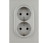 Розетка ЭРА Arktik 16-2105-03 двойная с заземлением 2X2P+E Schuko со шторками 16А-250В алюминий Б0070456