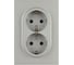 Розетка ЭРА Arktik 16-2105-03 двойная с заземлением 2X2P+E Schuko со шторками 16А-250В алюминий Б0070456 1