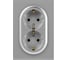Розетка ЭРА Arktik 16-2105-03 двойная с заземлением 2X2P+E Schuko со шторками 16А-250В алюминий Б0070456 2