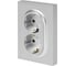 Розетка ЭРА Arktik 16-2105-03 двойная с заземлением 2X2P+E Schuko со шторками 16А-250В алюминий Б0070456 3