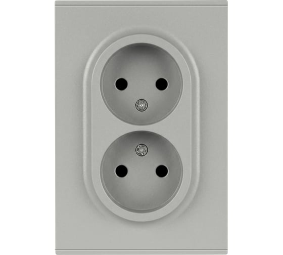 Розетка ЭРА Arktik 16-2107-03 без заземления двойная 2X2P 16А-250В алюминий Б0071683