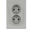 Розетка ЭРА Arktik 16-2107-03 без заземления двойная 2X2P 16А-250В алюминий Б0071683 1