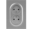 Розетка ЭРА Arktik 16-2107-03 без заземления двойная 2X2P 16А-250В алюминий Б0071683 2