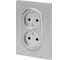 Розетка ЭРА Arktik 16-2107-03 без заземления двойная 2X2P 16А-250В алюминий Б0071683 3