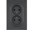 Розетка ЭРА Arktik 16-2107-06 без заземления двойная 2X2P 16А-250В графит Б0071686 1