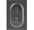 Розетка ЭРА Arktik 16-2107-06 без заземления двойная 2X2P 16А-250В графит Б0071686 2