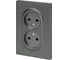 Розетка ЭРА Arktik 16-2107-06 без заземления двойная 2X2P 16А-250В графит Б0071686 3