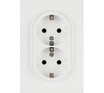 Розетка ЭРА Arktik 16-2105-01 двойная с заземлением 2X2P+E Schuko со шторками 16А-250В белый Б0070454