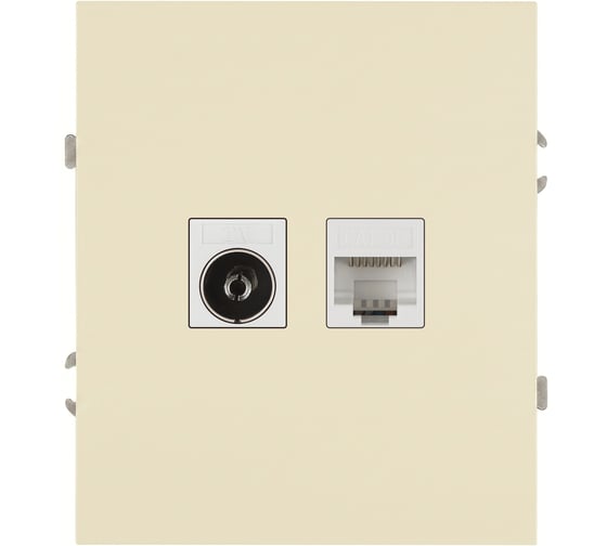 Розетка ЭРА Arktik 16-3110-02 комбинированная RJ45+TV слоновая кость Б0070495