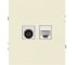 Розетка ЭРА Arktik 16-3110-02 комбинированная RJ45+TV слоновая кость Б0070495 2
