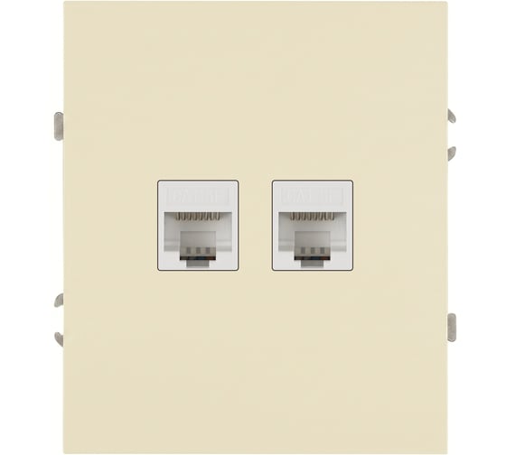 Розетка ЭРА Arktik 16-3108-02 информационная двойная 2XRJ45 слоновая кость Б0070485