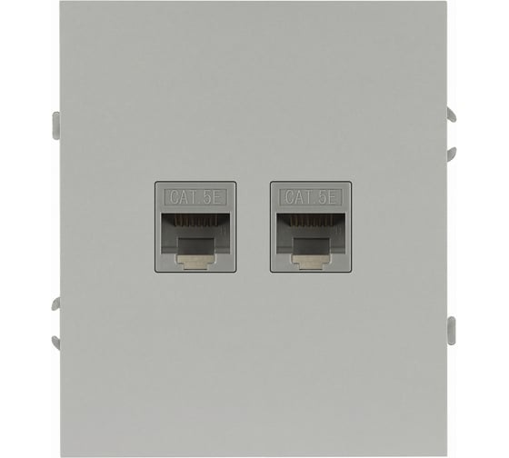 Розетка ЭРА Arktik 16-3108-03 информационная двойная 2XRJ45 алюминий Б0070486