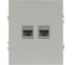 Розетка ЭРА Arktik 16-3108-03 информационная двойная 2XRJ45 алюминий Б0070486 1