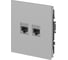 Розетка ЭРА Arktik 16-3108-03 информационная двойная 2XRJ45 алюминий Б0070486 3