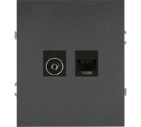 Розетка ЭРА Arktik 16-3110-06 комбинированная RJ45+TV графит Б0070499