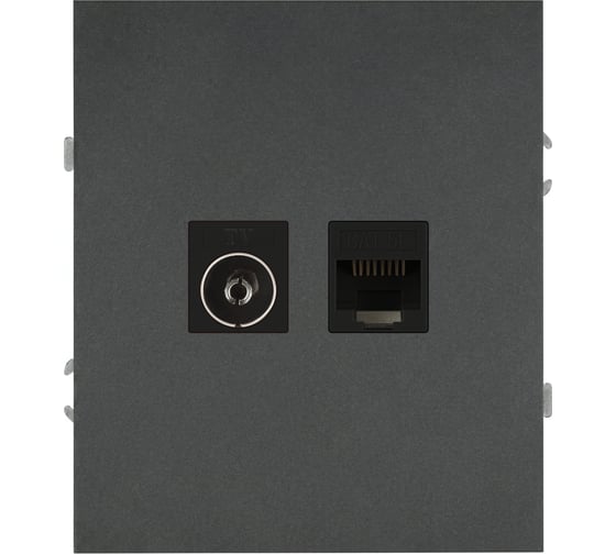 Розетка ЭРА Arktik 16-3110-06 комбинированная RJ45+TV графит Б0070499