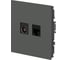 Розетка ЭРА Arktik 16-3110-06 комбинированная RJ45+TV графит Б0070499 3