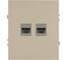Розетка ЭРА Arktik 16-3108-04 информационная двойная 2XRJ45 шампань Б0070487 1
