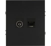 Розетка ЭРА Arktik 16-3110-05 комбинированная RJ45+TV антрацит Б0070498