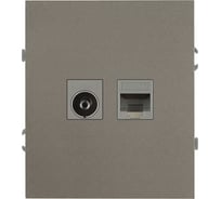 Розетка ЭРА Arktik 16-3110-07 комбинированная RJ45+TV титан Б0070500