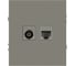 Розетка ЭРА Arktik 16-3110-07 комбинированная RJ45+TV титан Б0070500 2