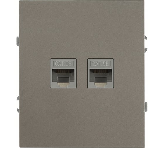 Розетка ЭРА Arktik 16-3108-07 информационная двойная 2XRJ45 титан Б0070490