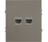 Розетка ЭРА Arktik 16-3108-07 информационная двойная 2XRJ45 титан Б0070490 1