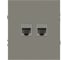 Розетка ЭРА Arktik 16-3108-07 информационная двойная 2XRJ45 титан Б0070490 2