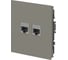 Розетка ЭРА Arktik 16-3108-07 информационная двойная 2XRJ45 титан Б0070490 3