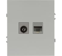 Розетка ЭРА Arktik 16-3110-03 комбинированная RJ45+TV алюминий Б0070496