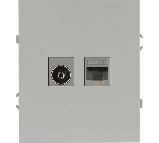 Розетка ЭРА Arktik 16-3110-03 комбинированная RJ45+TV алюминий Б0070496